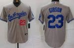 Los Angeles Dodgers #23 Kirk Gibson Gray Alternate Player Numbe Team Logo Cool Base Jersey
