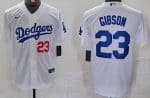 Los Angeles Dodgers #23 Kirk Gibson White Player Numbe Team Logo Cool Base Jersey