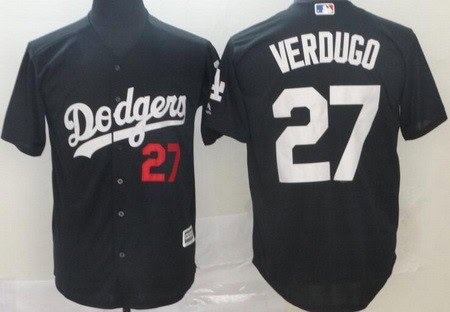 Los Angeles Dodgers #27 Alex Verdugo Black 2019 Cool Base Jersey