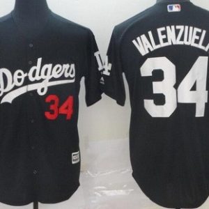 Los Angeles Dodgers #34 Fernando Valenzuela Black 2019 Cool Base Jersey