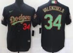 Los Angeles Dodgers #34 Fernando Valenzuela Black Mexican World Series Cool Base Jersey