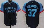 Los Angeles Dodgers #37 Teoscar Hernandez Navy 2024 All Star Limited Jersey