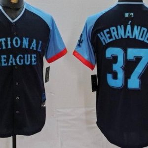 Los Angeles Dodgers #37 Teoscar Hernandez Navy 2024 All Star Limited Jersey