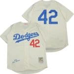 Los Angeles Dodgers #42 Jackie Robinson Cream 1955 Throwback Jersey