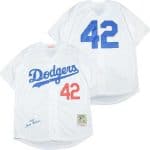 Los Angeles Dodgers #42 Jackie Robinson White 1955 Throwback Jersey