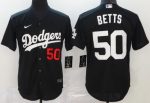 Los Angeles Dodgers #50 Mookie Betts Black 2020 Cool Base Jersey