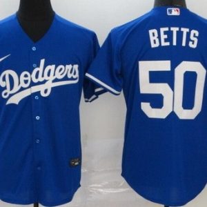 Los Angeles Dodgers #50 Mookie Betts Blue 2020 Cool Base Jersey