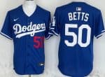 Los Angeles Dodgers #50 Mookie Betts Blue Limited Jersey