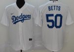 Los Angeles Dodgers #50 Mookie Betts White 2020 Cool Base Jersey