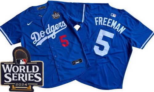 Los Angeles Dodgers #5 Freddie Freeman Royal 2024 World Series Limited Jersey