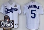 Los Angeles Dodgers #5 Freddie Freeman White 2024 World Series Cool Base Jersey