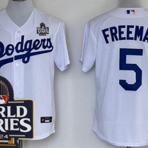 Los Angeles Dodgers #5 Freddie Freeman White 2024 World Series Cool Base Jersey