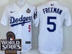 Los Angeles Dodgers #5 Freddie Freeman White 2024 World Series Limited Jersey