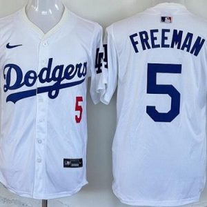 Los Angeles Dodgers #5 Freddie Freeman White Limited Jersey