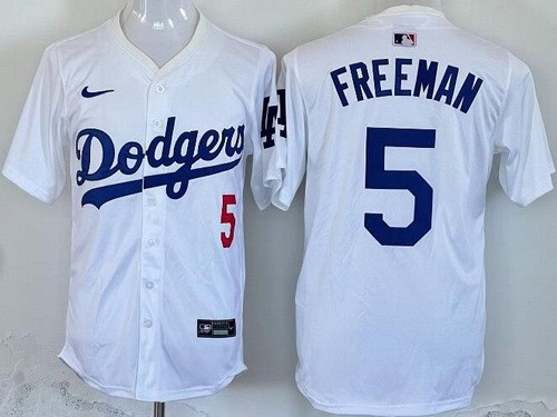 Los Angeles Dodgers #5 Freddie Freeman White Limited Jersey
