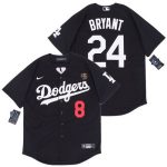 Los Angeles Dodgers #8#24 Kobe Bryant Black 2020 Cool Base Jersey