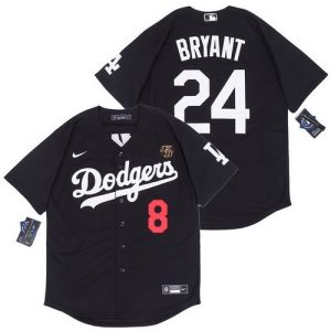 Los Angeles Dodgers #8#24 Kobe Bryant Black 2020 Cool Base Jersey