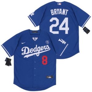 Los Angeles Dodgers #8#24 Kobe Bryant Blue 2020 Cool Base Jersey