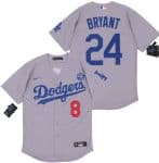 Los Angeles Dodgers #8#24 Kobe Bryant Gray Alternate 2020 Cool Base Jersey