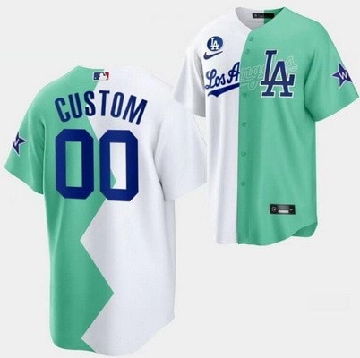 Los Angeles Dodgers Customized Bad Bunny White Green 2022 MLB All Star Celebrity Softball Game Cool Base Jersey