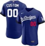 Los Angeles Dodgers Customized Blue 2021 City Connect Authentic Jersey