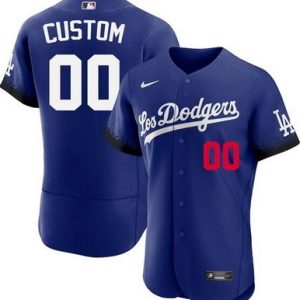 Los Angeles Dodgers Customized Blue 2021 City Connect Authentic Jersey