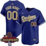 Los Angeles Dodgers Customized Blue 2025 Gold Collection Limited Jersey