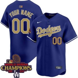 Los Angeles Dodgers Customized Blue 2025 Gold Collection Limited Jersey