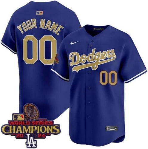 Los Angeles Dodgers Customized Blue 2025 Gold Collection Limited Jersey