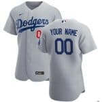 Los Angeles Dodgers Customized Gray Alternate 2020 FlexBase Jersey