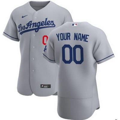 Los Angeles Dodgers Customized Gray Road 2020 FlexBase Jersey