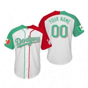 Los Angeles Dodgers Customized White Mexican Heritage Night Cool Base Jersey