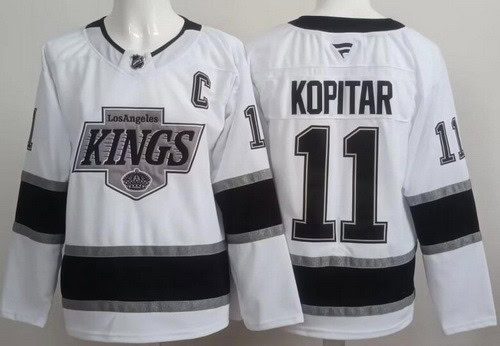 Los Angeles Kings #11 Anze Kopitar White Authentic Jersey