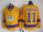 Los Angeles Kings #11 Anze Kopitar Yellow Throwback Jersey