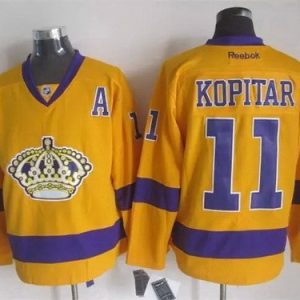Los Angeles Kings #11 Anze Kopitar Yellow Throwback Jersey