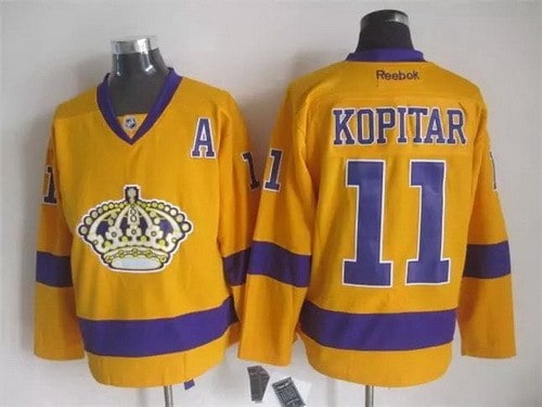 Los Angeles Kings #11 Anze Kopitar Yellow Throwback Jersey