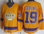 Los Angeles Kings #19 Butch Goring Yellow Throwback Jersey