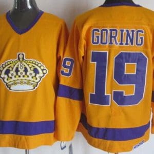Los Angeles Kings #19 Butch Goring Yellow Throwback Jersey