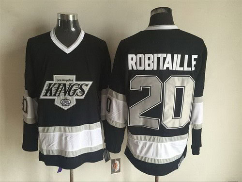 Los Angeles Kings #20 Luc Robitaille Black Throwback Jersey