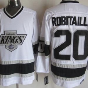 Los Angeles Kings #20 Luc Robitaille White Throwback Jersey