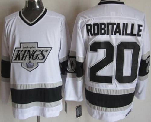 Los Angeles Kings #20 Luc Robitaille White Throwback Jersey