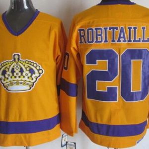 Los Angeles Kings #20 Luc Robitaille Yellow Retro Jersey
