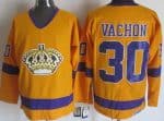 Los Angeles Kings #30 Rogie Vachon Yellow Throwback Jersey