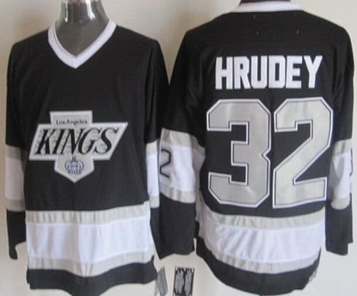Los Angeles Kings #32 Kelly Hrudey Black Throwback Jersey
