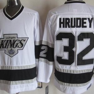 Los Angeles Kings #32 Kelly Hrudey White Throwback Jersey