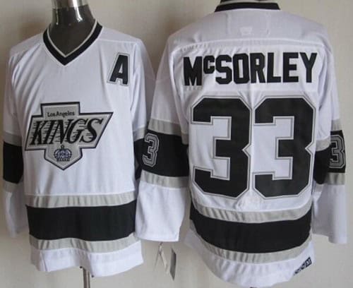 Los Angeles Kings #33 Marty McSorley White Throwback Jersey