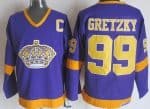 Los Angeles Kings #99 Wayne Gretzky Purple Yellow Throwback Jersey