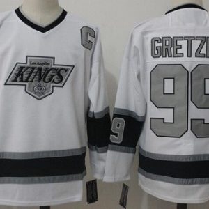 Los Angeles Kings #99 Wayne Gretzky White Silver Throwback Jersey