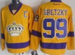 Los Angeles Kings #99 Wayne Gretzky Yellow Purple Throwback Jersey