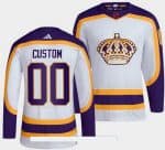 Los Angeles Kings Customized White 2022 Reverse Retro Authentic Jersey
